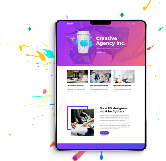 Mockup site web sur tablette